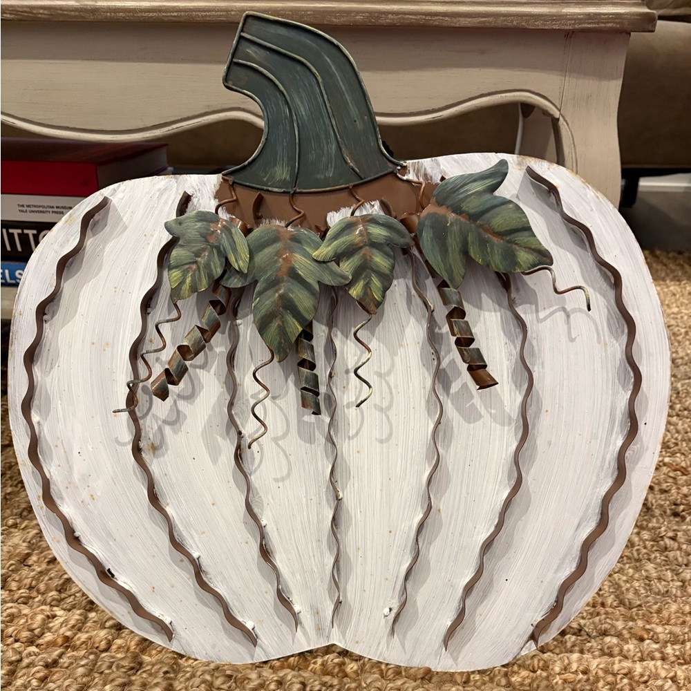 Decorative standing metal pumpkins indoor outdoor decor